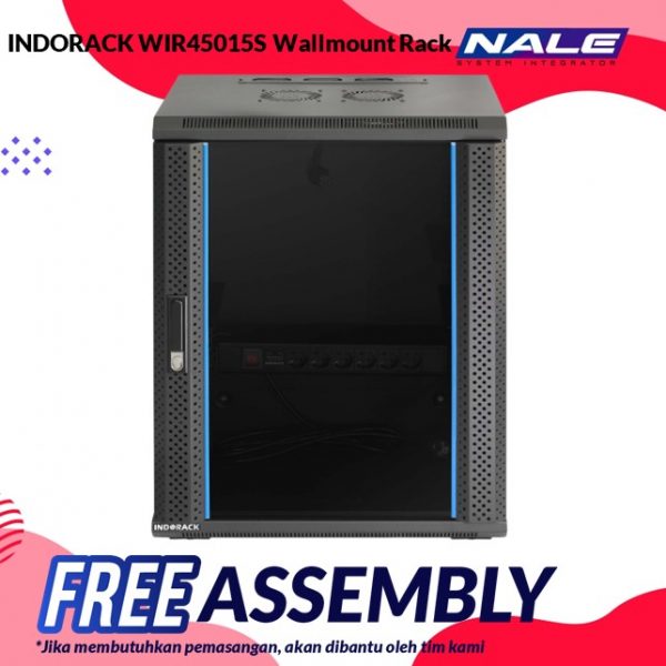 INDORACK WIR4515S Wallmount Rack 15U-450mm Depth Single Glass Door