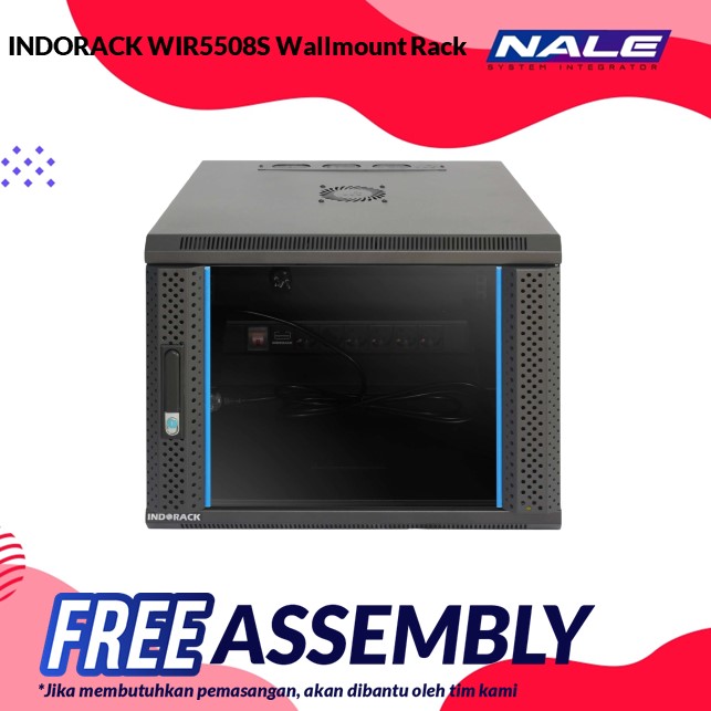 WIR5508S INDORACK WIR5508S Wallmount Rack 8U-550mm Depth Single Glass Door - Gambar 1