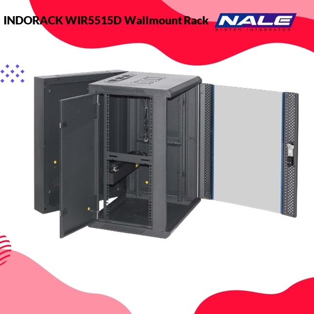 WIR5515D-2 INDORACK WIR5515D Wallmount Rack 15U-550mm Depth Double Glass Door - Gambar 2