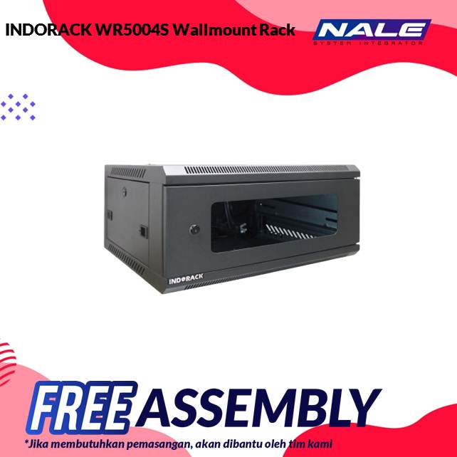WR5004S INDORACK WR5004S Wallmount Rack 4U-500mm Depth Single Glass Door - Gambar 1